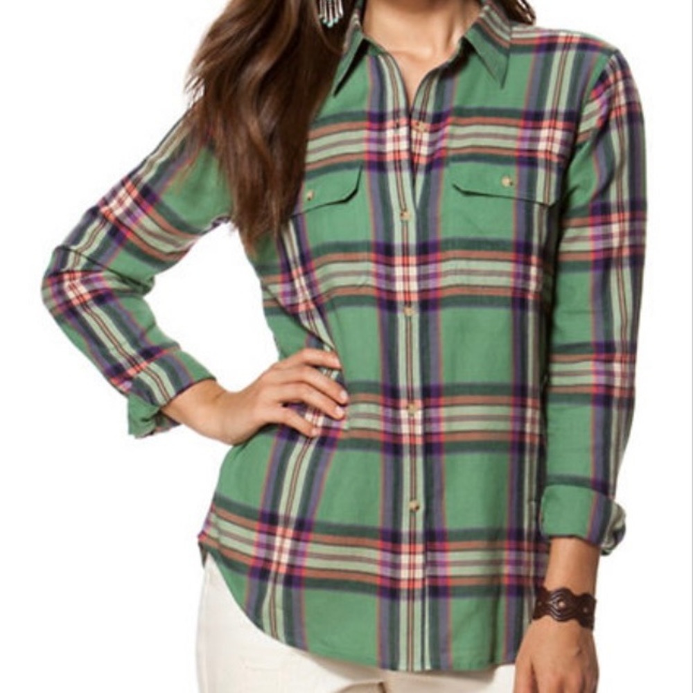 NWT Chaps Plaid Twill Button-Down Shirt